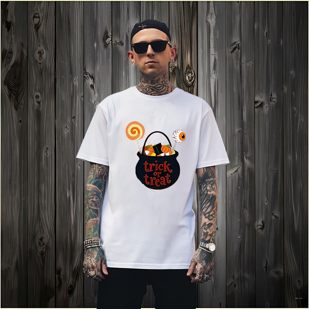 T Shirt For Man 100% Cotton 230g eyeball Anime Printing Street Breathable Crew Neck Cartoon Printing L-4XL Tshirt for Man Woman Free Shipping Brand Po