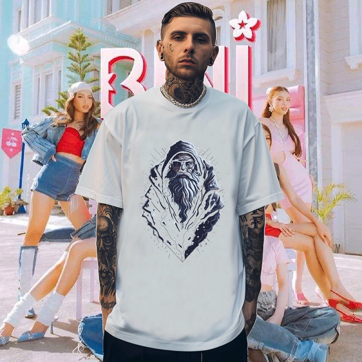 T-Shirts for Men 230g Pure Cotton portrait Casual Daily Wear Breathable DIY Logo Oversized Tshirts Fashion New Soft Tops Tees