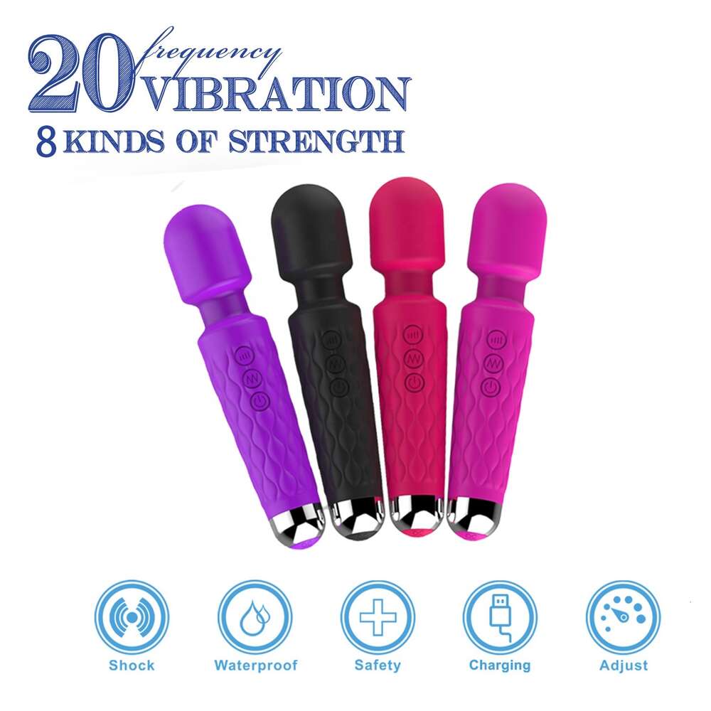 Factory Outlet Charging 20 Modes 8 Speed Silicone Sex Toys Clitoris G Spot Massage Vibrating Women Av Magic Wand Vibrator