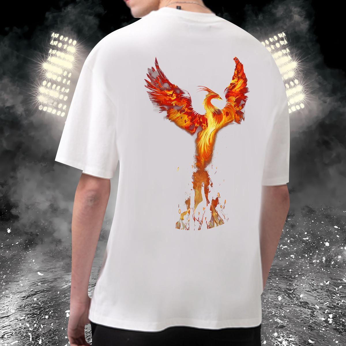 Fashion New T-Shirts for Men 230g 100% Cotton bird Street Polos Crew Neck Breathable Cool Men Tshirts Anime Print