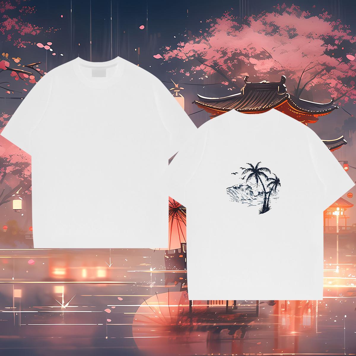 2024 Summer T Shirt For Man 100% Cotton 230g sun Hip Hop Tees Crew Neck Comfortable Tshirt for Man Woman Custom Big Size
