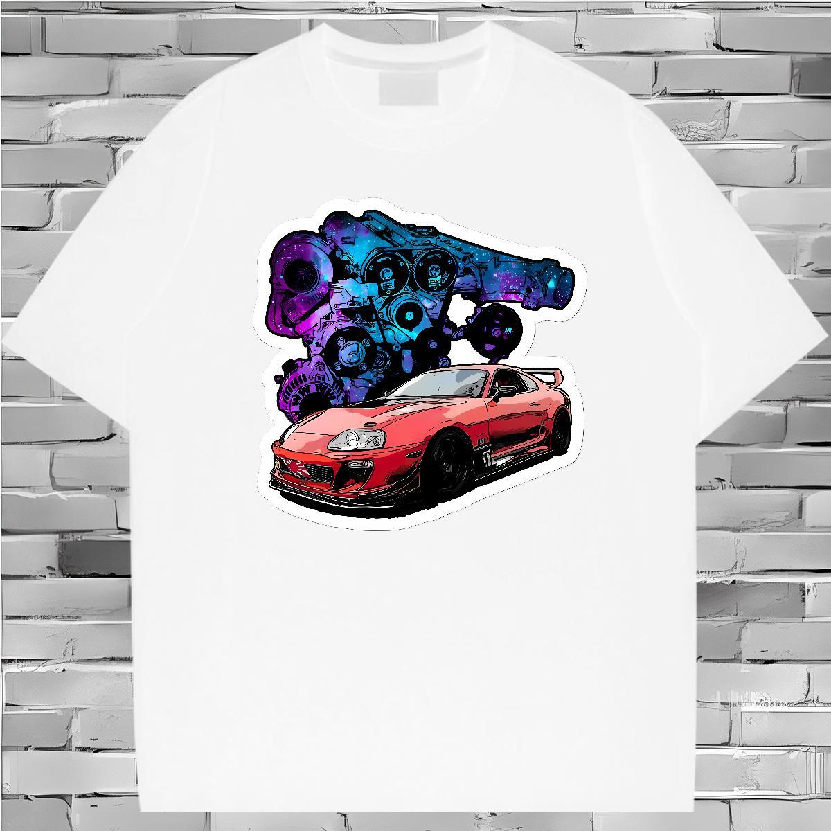 Casual New T Shirt For Man mechanical Tops Tees 100% Cotton 230g Street wear Hip Hop Cool Cartoon Print Breathable Tshirt for Man Woman