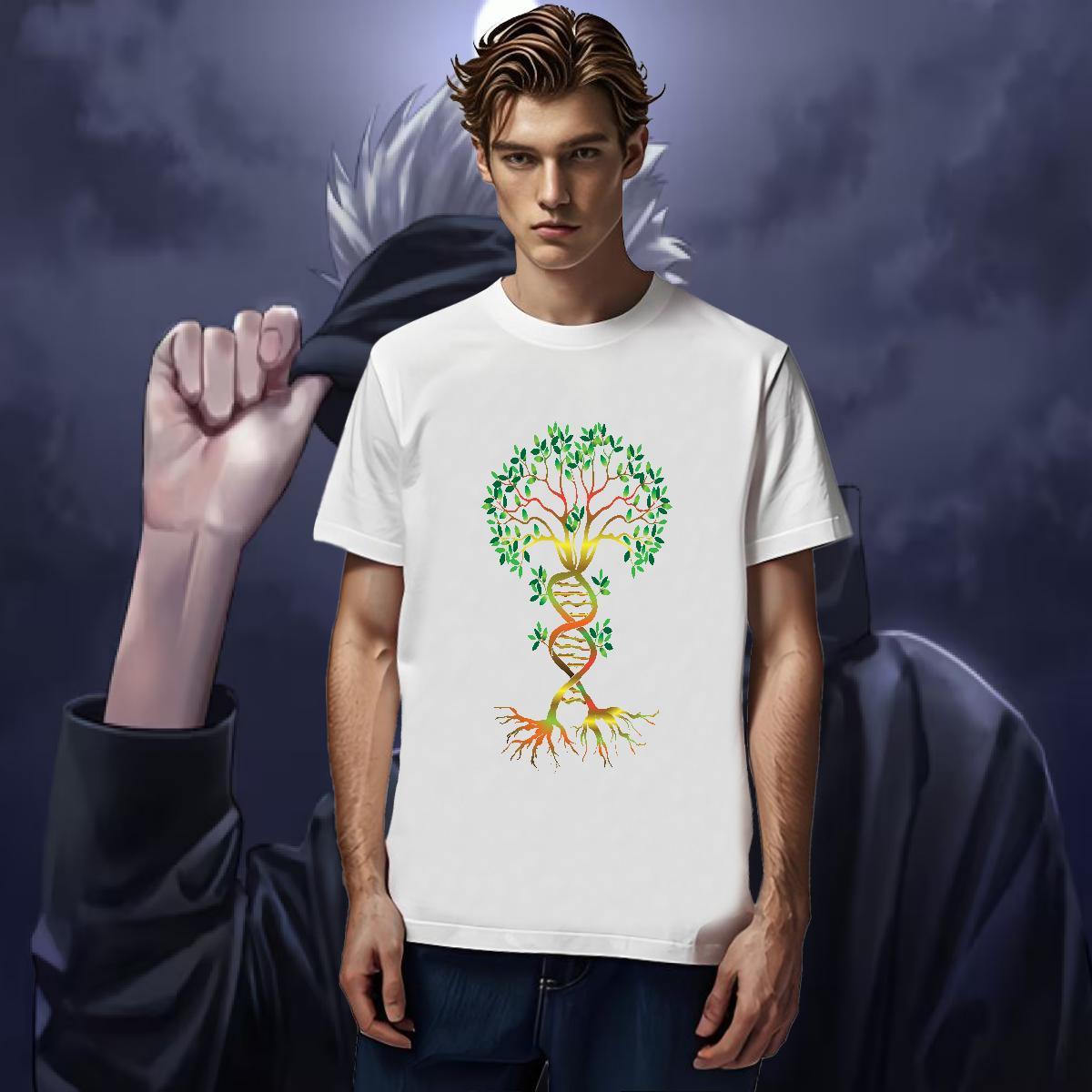 Fashion New Mens T Shirts 230g Pure Cotton tree Hip Hop Tees Shirts Short Sleeve Soft Brand Couples T Shirts Custom Printed