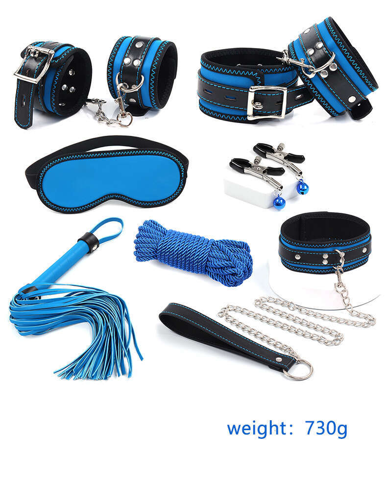 BDSM Bed Games Bondage Set Erotic Adult Handcuffs Nipple Clamps Whip Spanking Restraint Kits For Couples