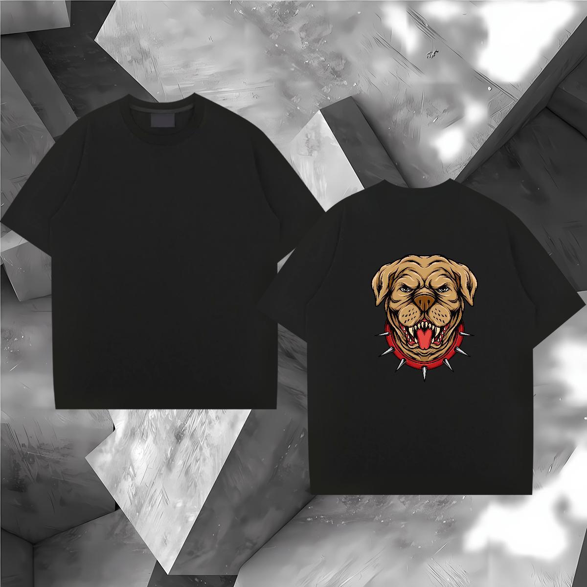 Casual New T-Shirts for Men 230g 100% Cotton dog Daily Outfit Clothes Round Neck Short Sleeve Unisex Tshirt for Man Woman Custom Big Size