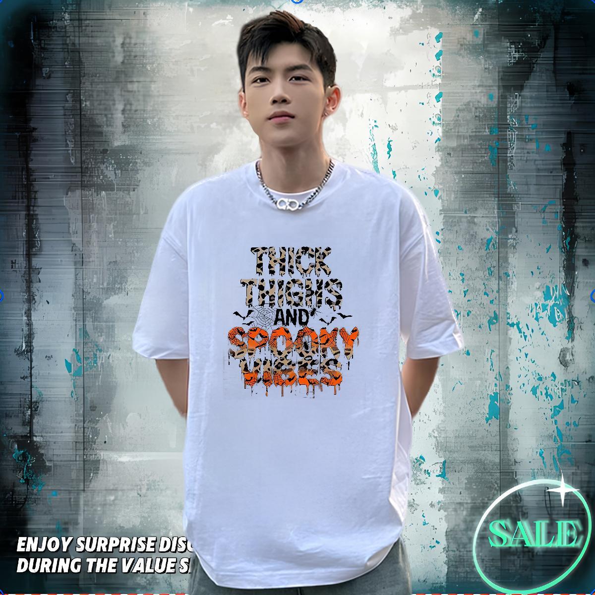 Brand T shirt 230g Cotton sppider web Home Outdoor Top Tees Crew Neck Unisex Tshirt for Man Woman Custom Printing