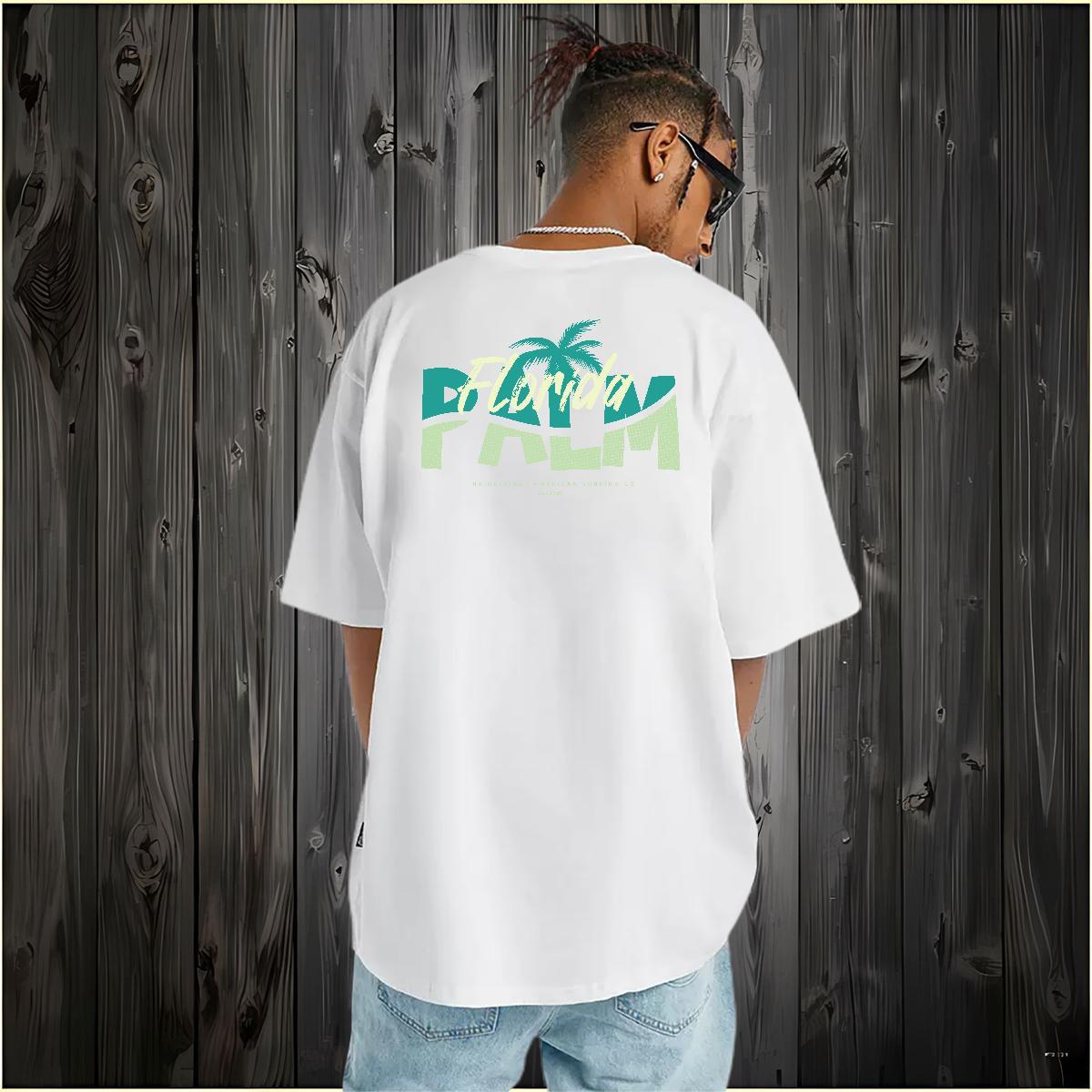 2024 New Man T Shirts 100% Cotton 230g tree Casual Daily Wear Clothings Breathable Short Sleeve Free Shipping Men Tops Tees Cartoon Print