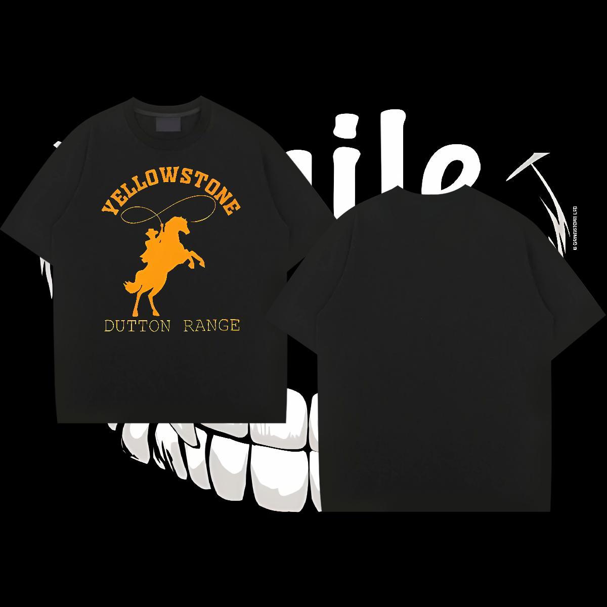 Designer T Shirt For Man 230g 100% Cotton horse Daily Outfit Clothings O Neck Short Sleeves Unisex Men Tops Tees Floral Print