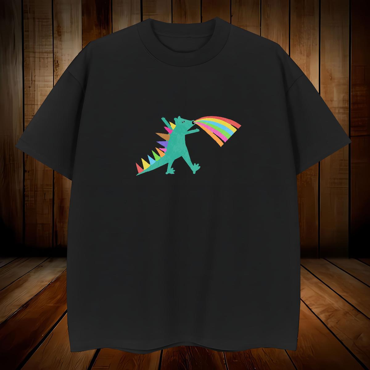 T Shirt For Man 100% Cotton 230g dinosaur Street Casual Short Sleeve Soft DIY Tshirts Classic Casual High Quality Tops