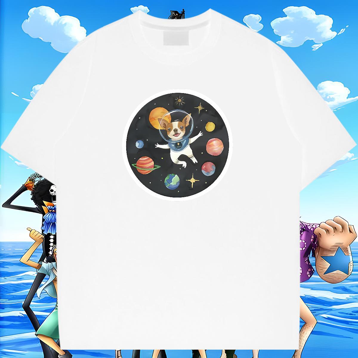 Brand Men Tees 230g Cotton Casual Beach dog Oversized Round Neck Short Sleeve Wholesale T Shirt For Man Clothes