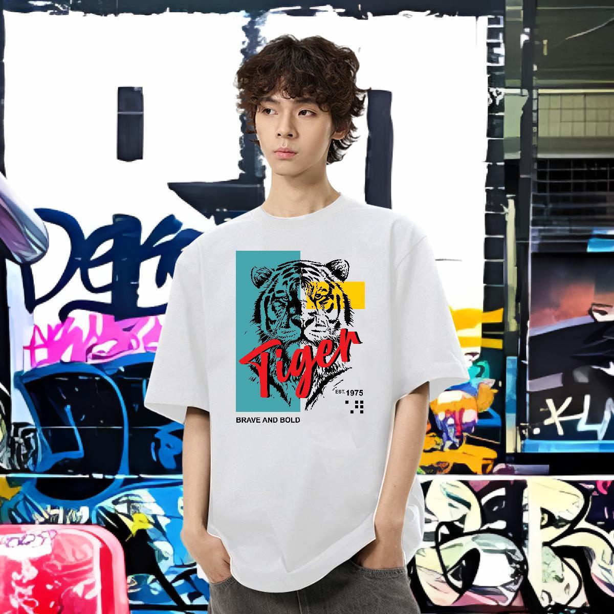 Custom T-Shirts 230g Cotton Hip Hop Street Tshirts Breathable Soft Brand Men Tshirts Anime Print