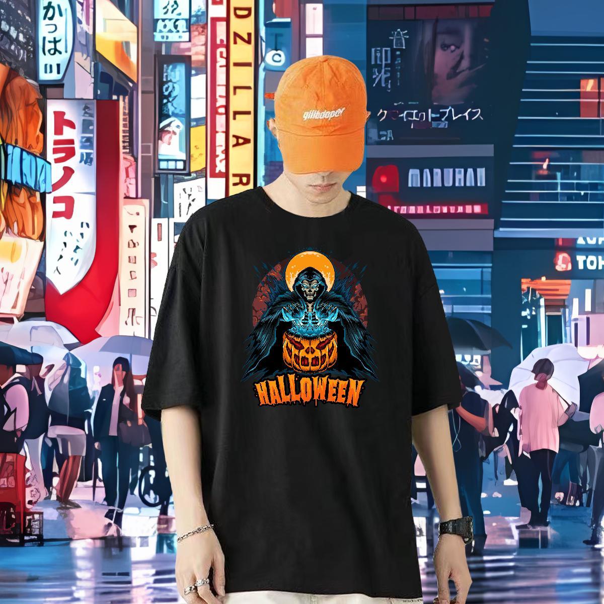 New Designer T Shirt For Man 100% Cotton 230g pumpkin Spring Summer Clothes Breathable Soft Brand Tshirts Anime