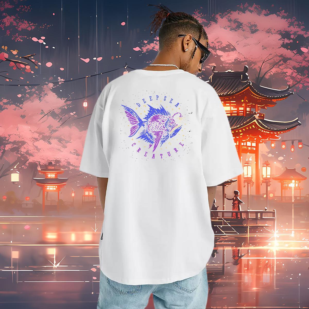 Free Shipping T Shirts Men 230g Pure Cotton Casual Beach Clothes Breathable Soft Wholesale Men Tees White Plus Size