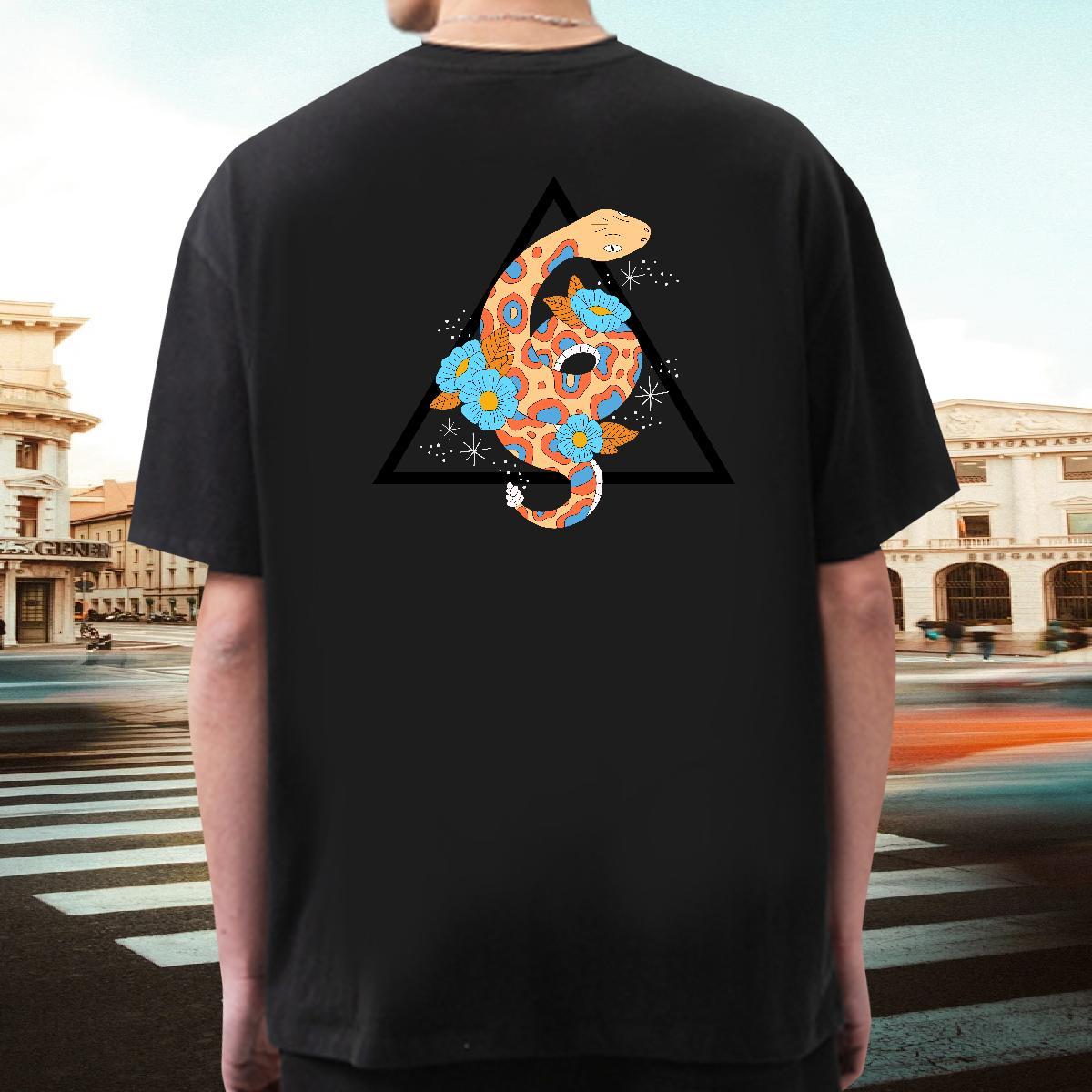 New Arrival T-Shirts 230g 100% Cotton snake Summer Casual Wear O Neck Short Sleeves Cool Design Couples T Shirts Oversized 4XL