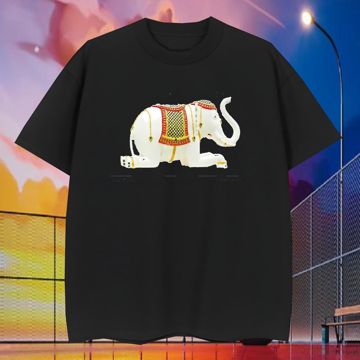 Customized T Shirts Men 230g Cotton Elephant Home Outdoor Top Tees Short Sleeve Soft Loose Mens Tshirts DIY Anime