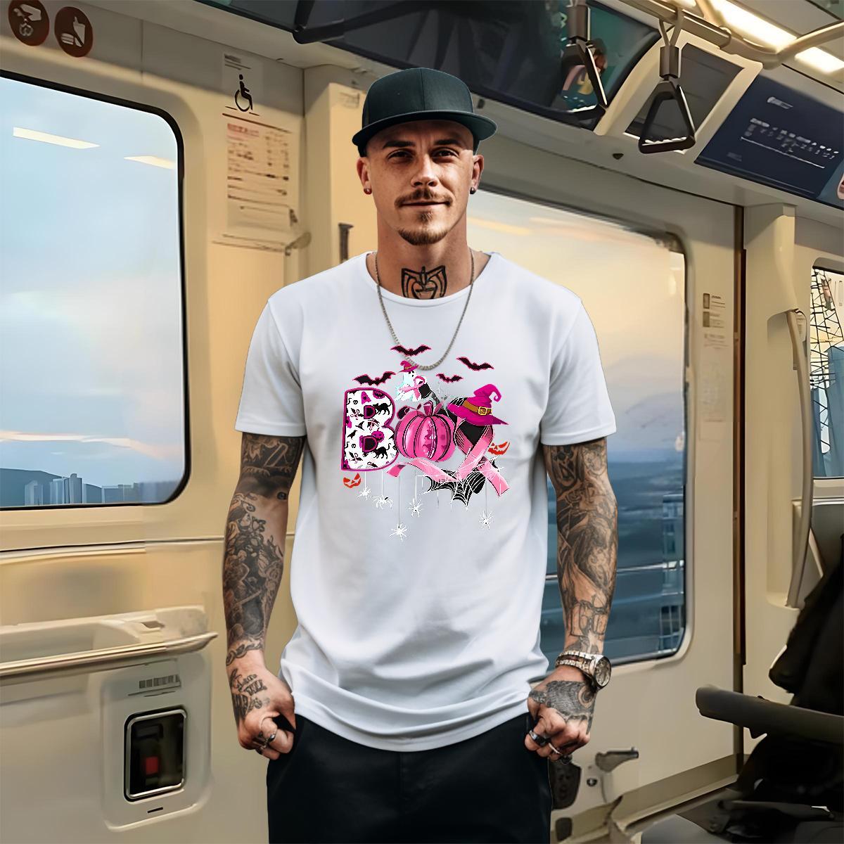 New Arrival T Shirts Men 100% Cotton 230g halloween Anime Printing Street Tops Shirt Crew Neck Breathable Loose Fit Men Tshirts Plus Size Custom