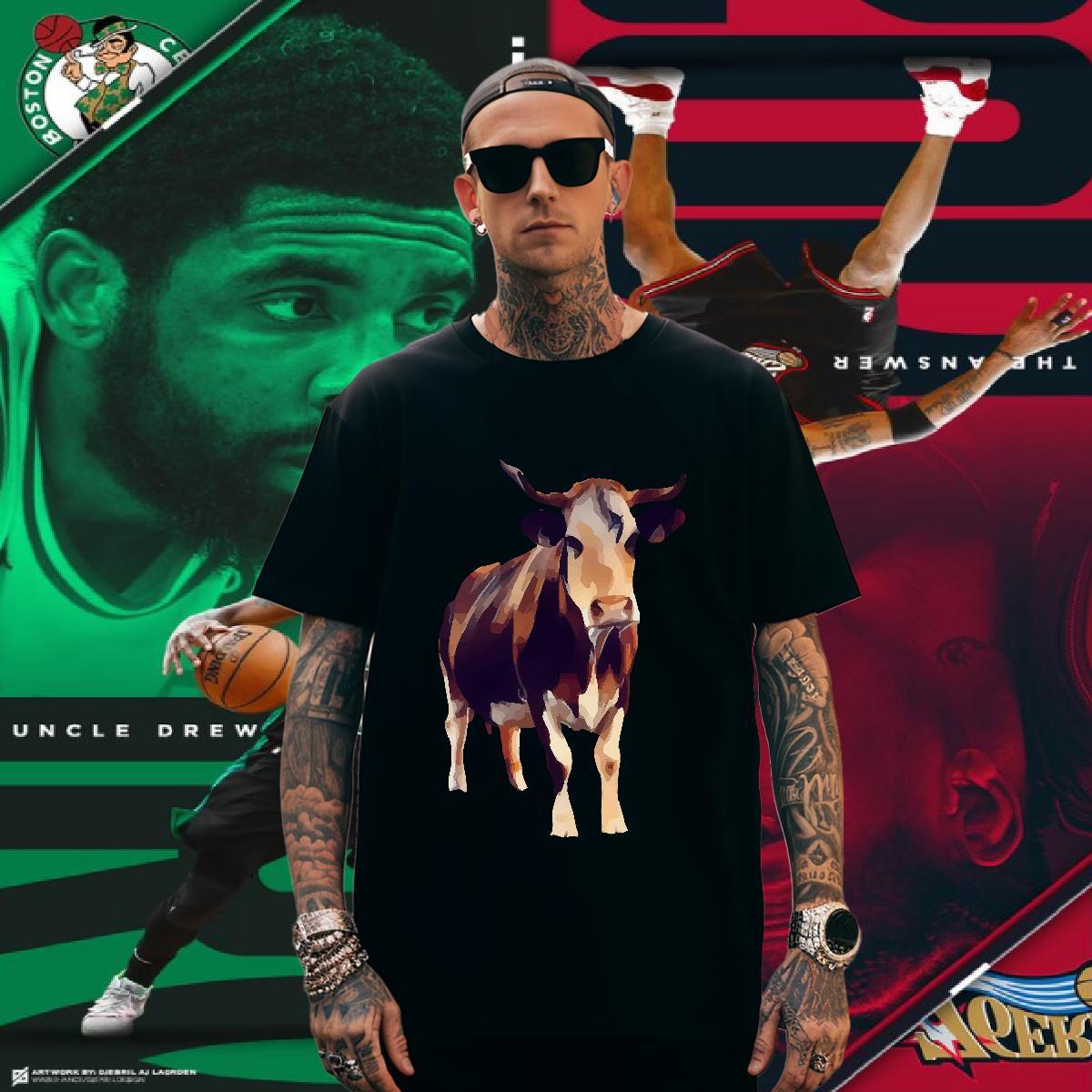 Brand Men Tees 230g Pure Cotton cow Men T Shirts Anime Printing Street Short Sleeve O-Neck DIY Printed Classic Casual Tops