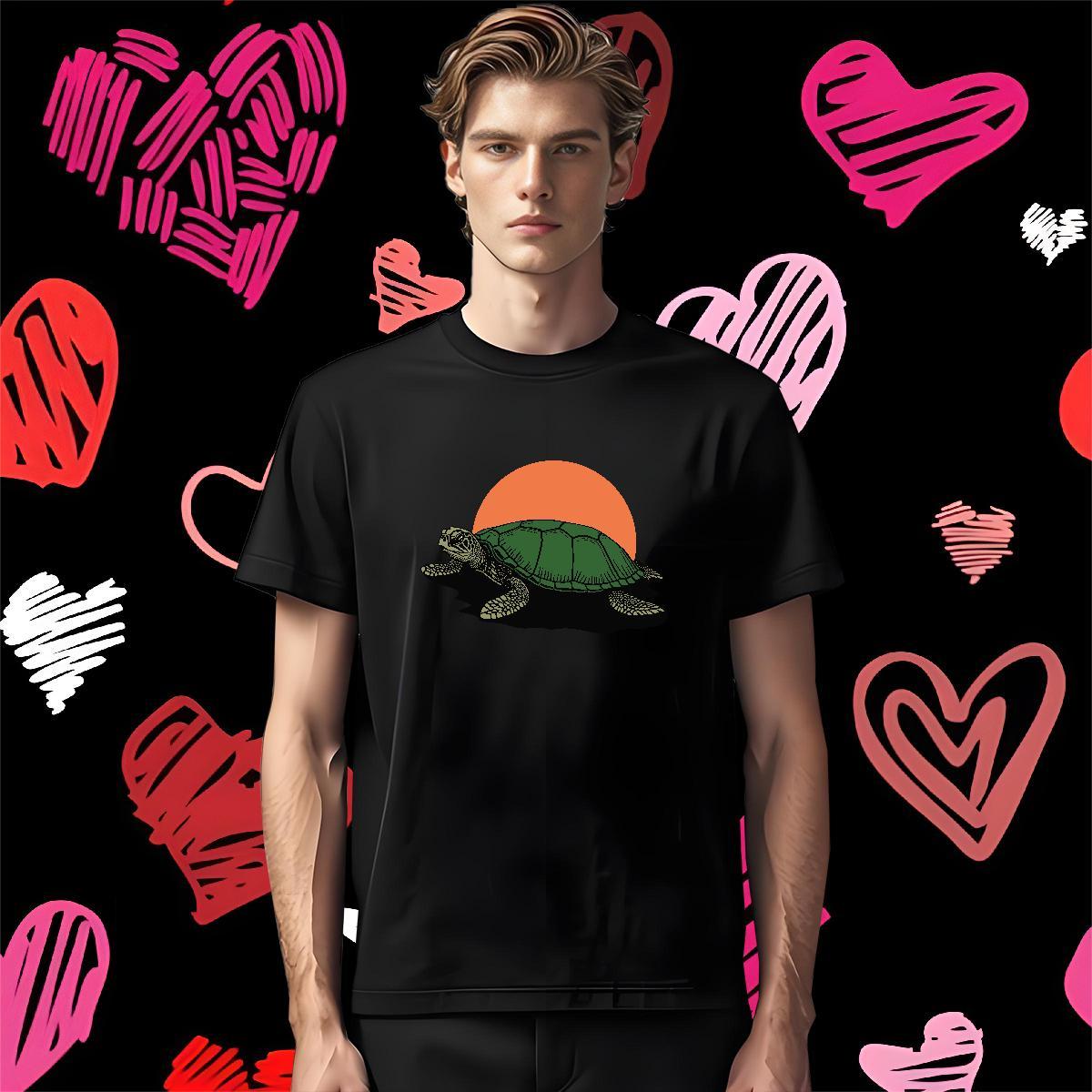 Fashion Design T-Shirts for Men 230g Pure Cotton tortoise Home Outdoor Polos O Neck Short Sleeves Classic Tshirt for Man Woman DIY Logo Oversized