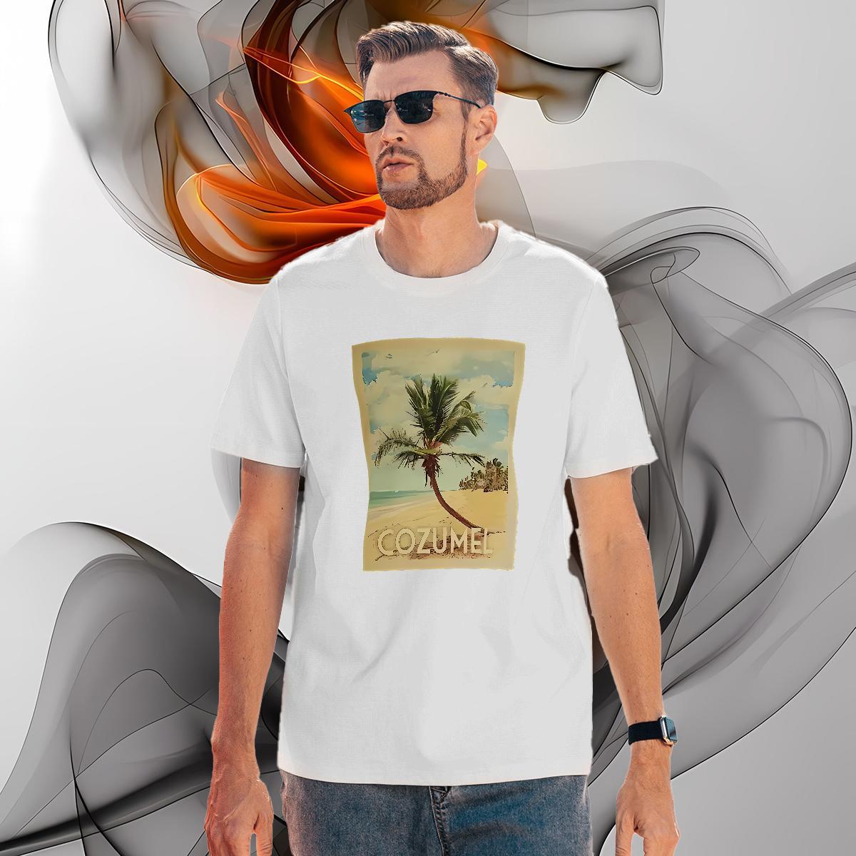 Mens T Shirts 100% Cotton 230g tree Sports Casual Breathable Floral Print Mens Tshirts DIY Customized Free Shipping Wear