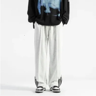 MAIDANGDI Autumn Winter Heavyweight Pants Hong Kong Style Floor Loose Straight Leg Casual Men Sports 240806
