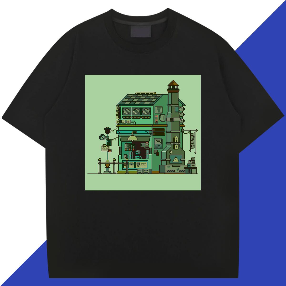 Cool Design Men Tshirts 230g Cotton Daily Outfit robot Custom Big Size Breathable Crew Neck Fashion New Men T Shirts Tees Shirts