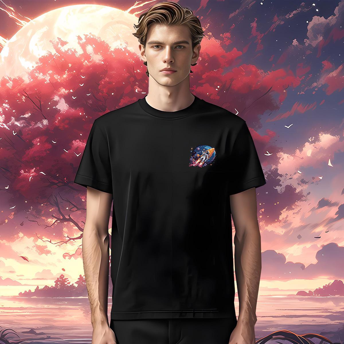 T shirt 230g 100% Cotton cosmonaut Hip Hop Street Breathable Short Sleeve Custom Big Size Men Clothes T-Shirt New Designer Unisex Wear