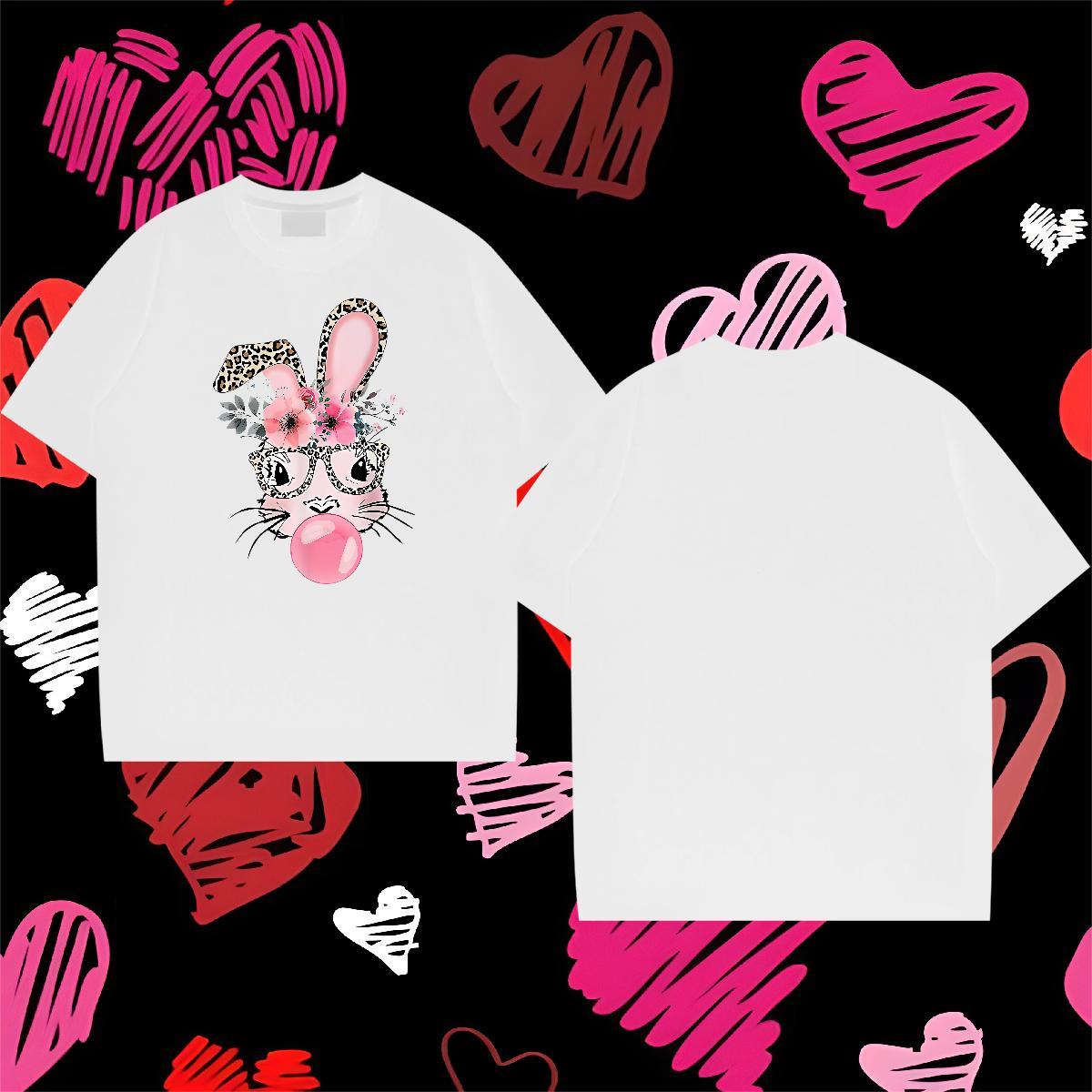 Designer Fashion T-Shirts for Men 230g Cotton rabbit Anime Printing Street Tops Shirt Breathable Crew Neck Soft Men Tshirts DIY Printed