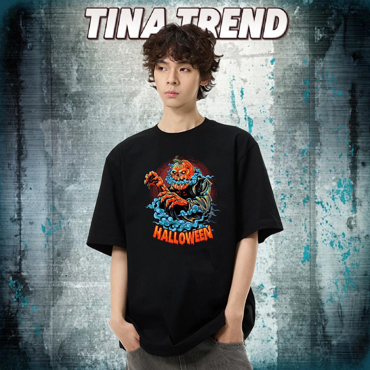 Fashion Design Man T Shirts 100% Cotton 230g Halloween Street Tops Short Sleeve O-Neck Soft Men Tshirts Plus Size Custom