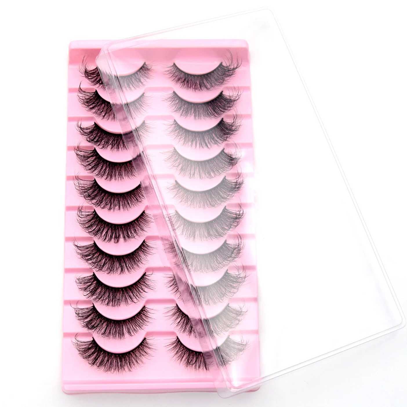 Visofree 3/10 pairs of artificial mink eyelashes makeup eyelashes thick false eyelashes reusable eyelash extensions handmade false eyelashes W240803