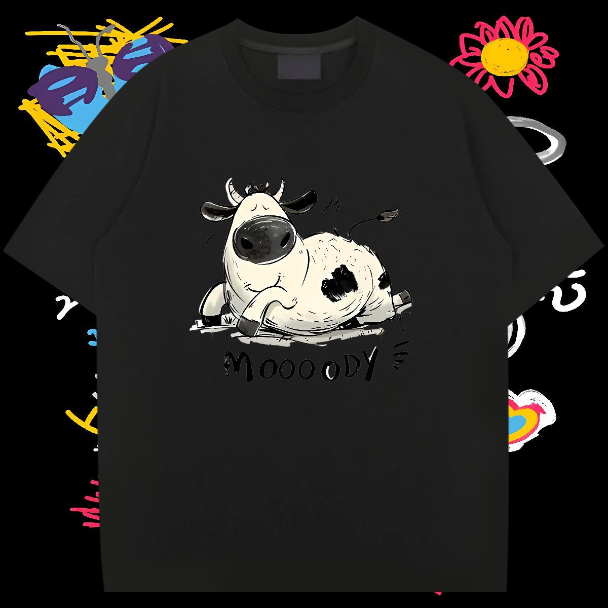T-Shirts 100% Cotton 230g cow Sport Short Sleeve Soft Plus Size Cartoon Tshirts Classic Brand Wear