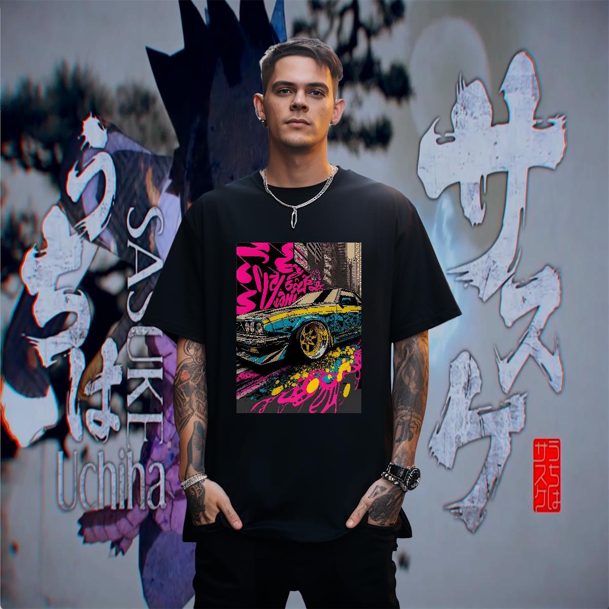 Classic Men Tees 230g Cotton Daily Outfit car Black White Crew Neck 2024 Summer Mens T Shirts Tshirts