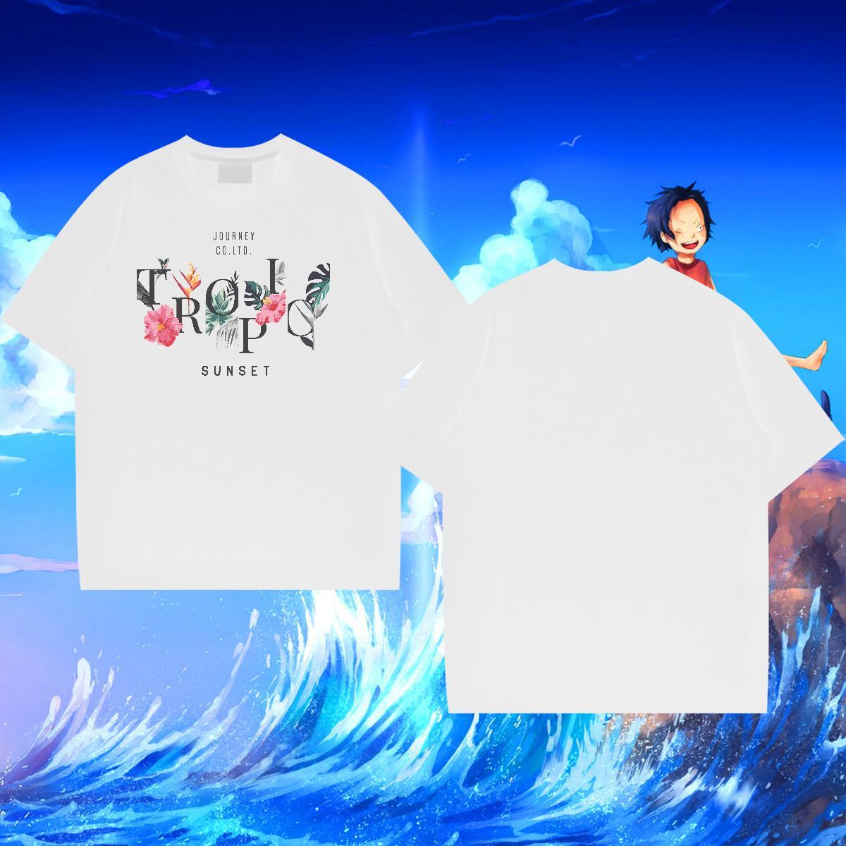 Fashion Designer T-Shirts 230g Pure Cotton flower Beach Tees Short Sleeve O-Neck Loose Fit Couples T Shirts Oversized 4XL