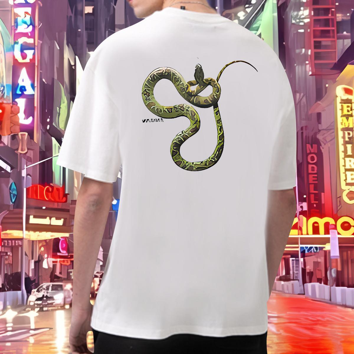 Custom T-Shirts 230g Cotton snake Summer Casual Wear Crew Neck Breathable Classic Tshirts Plus Size Custom