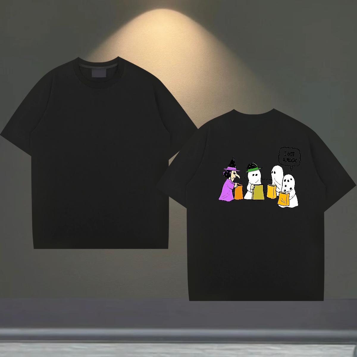 Free Shipping Man T Shirts 230g 100% Cotton halloween High Street Hip Hop Tops O-Neck Short Sleeve High Quality Couples T Shirts Plus Size Cartoon