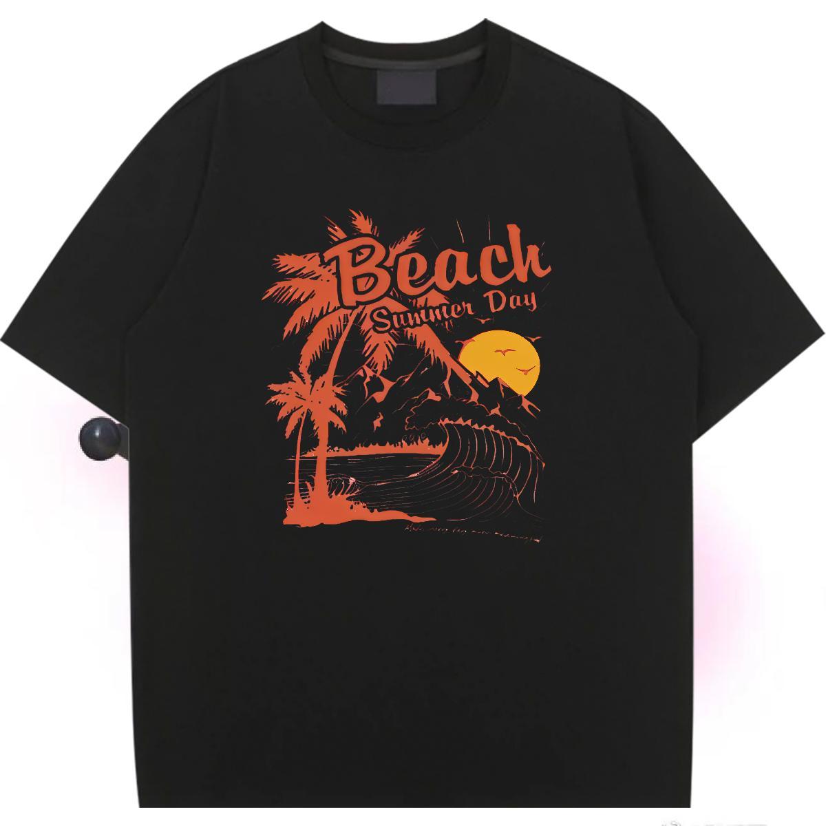 Comfortable Women T Shirts Breathable Short Sleeve Couples T Shirts DIY Anime sea Daily Wear 230g Pure Cotton Fashion New Tshirts