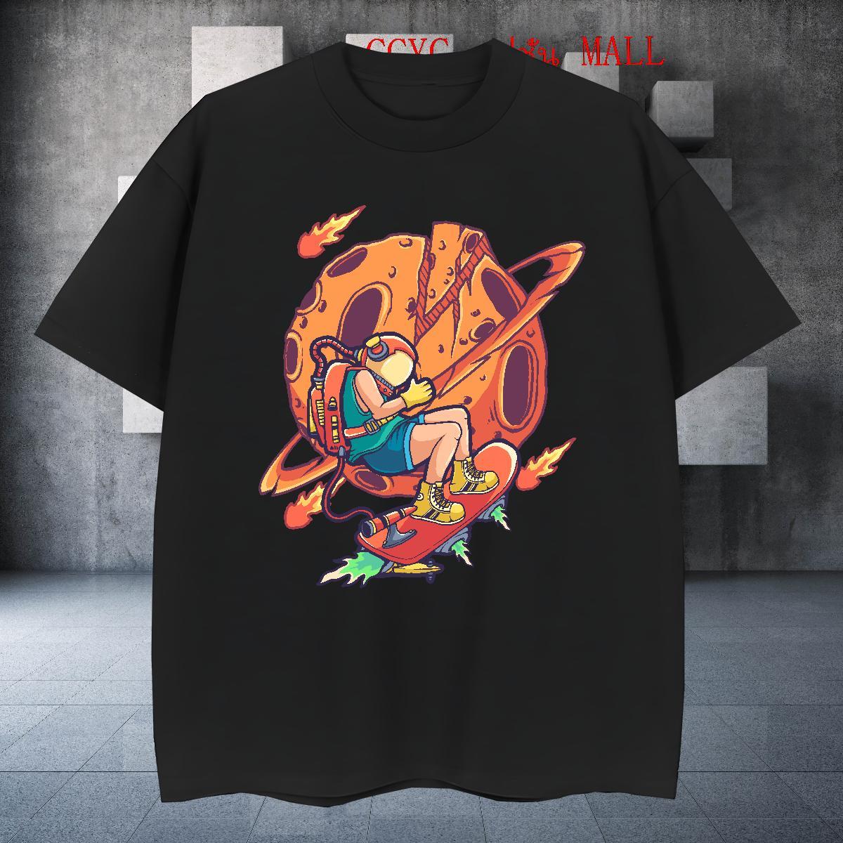 Brand Mens Tshirts 230g Cotton Outdoor universe Breathable Man T Shirts Loose Custom Cartoon Tops Tees