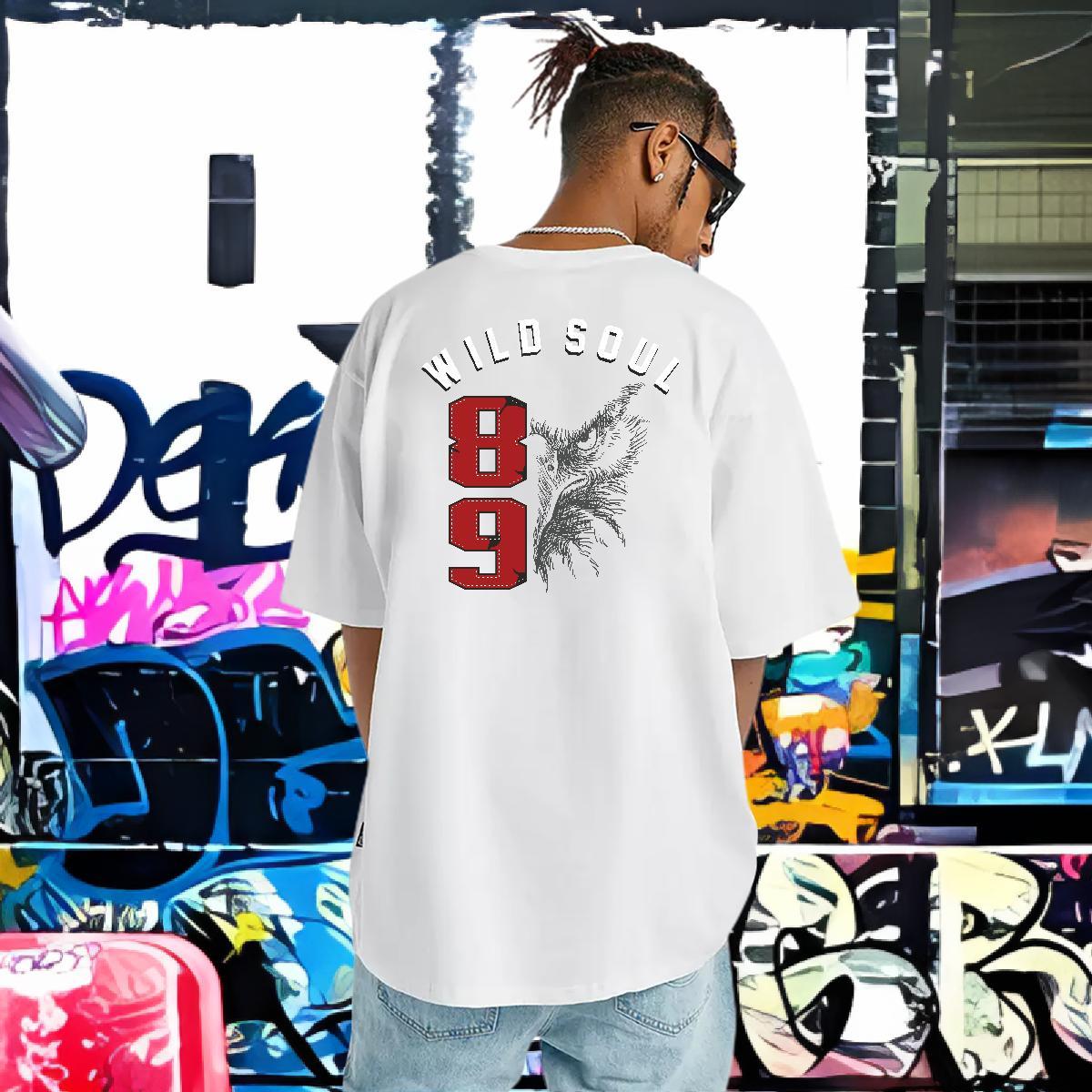 Fashion T-Shirts 230g Pure Cotton cool Street Casual Tops Shirt Breathable Short Sleeve Loose Men Tshirts Cartoon Print