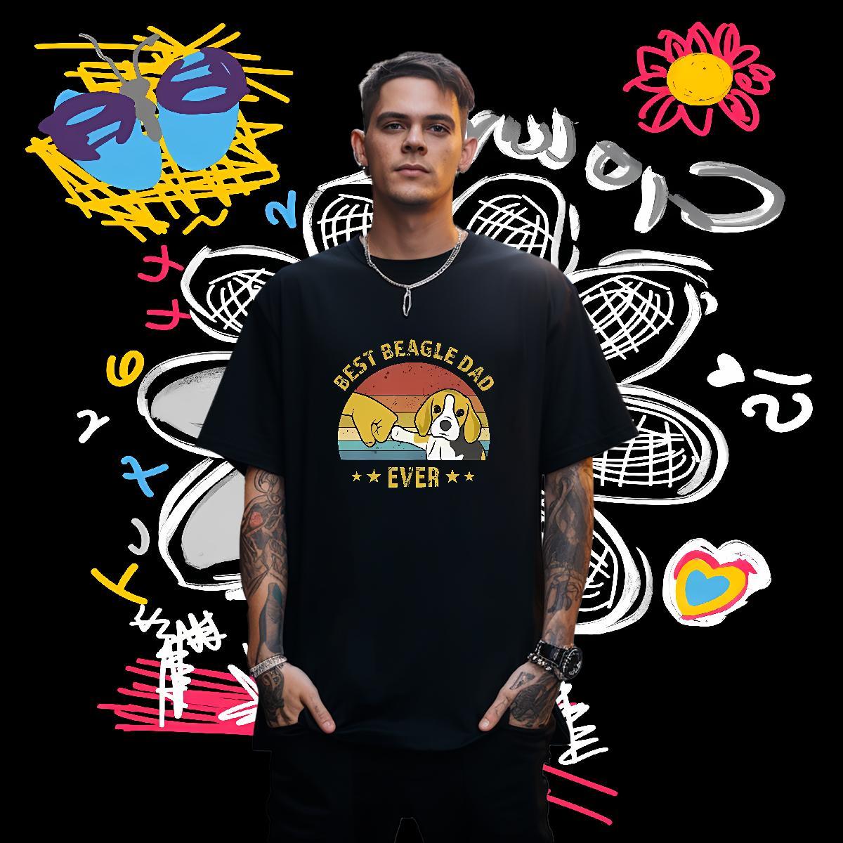 T-Shirts 230g 100% Cotton dog High Street Hip Hop O Neck Short Sleeves Plus Size Custom Tshirts New Designer Unisex Wear