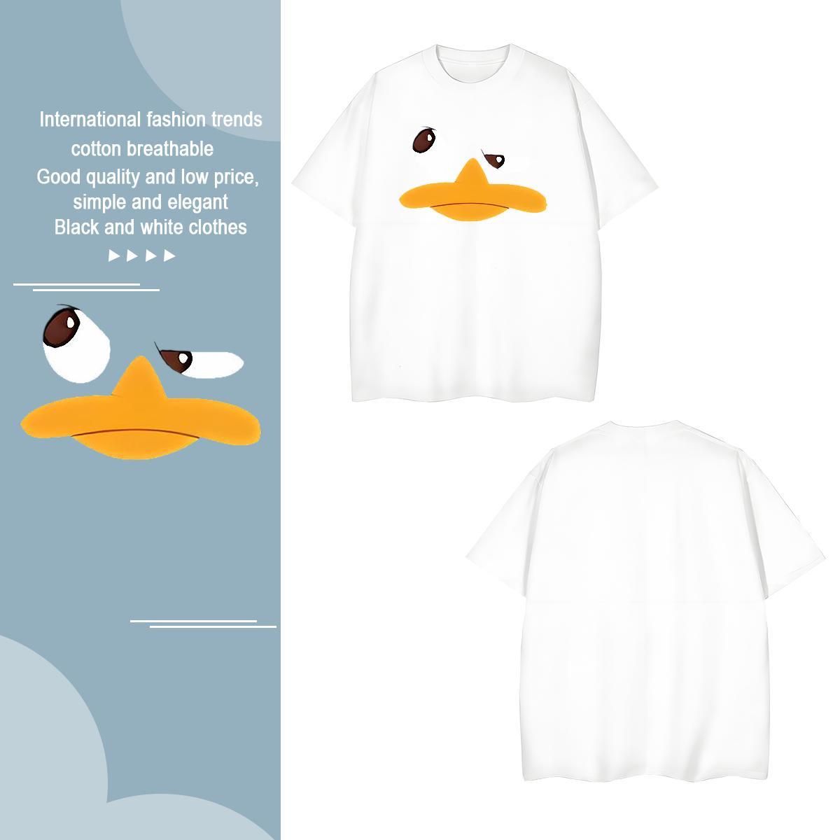 Cool Couples T Shirts 230g 100% Cotton duck T Shirts Men Daily Wear Breathable Short Sleeve Anime Print DIY Tees Shirts