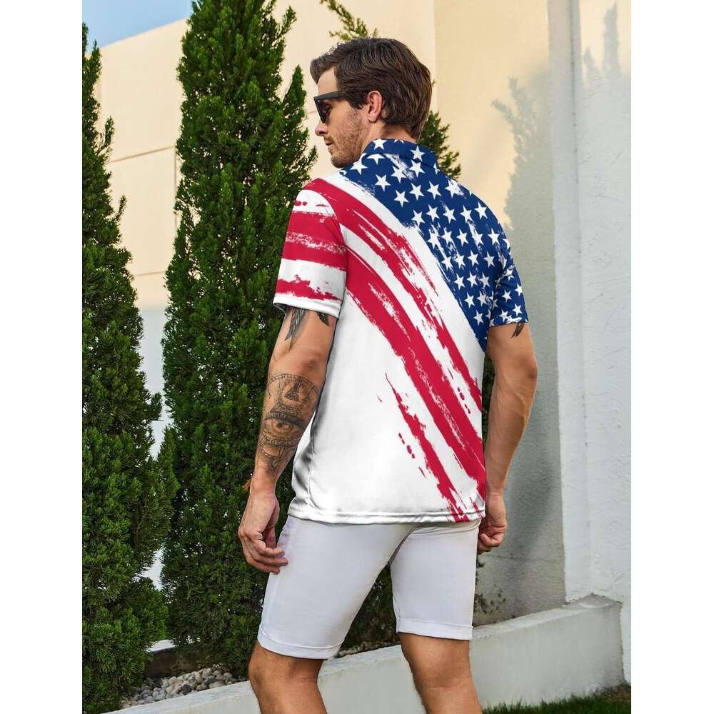 Fashion Mens Polo shirt Golf Shirts for Men Funny Short Sleeve Performance Moisture Wicking Quick Dry Mens HawaiianCasual tops summer clothes Short sl
