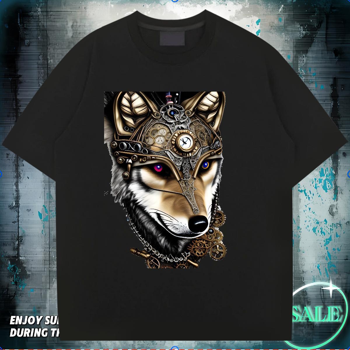 Customized T shirt 100% Cotton 230g wolf Street Polos O-Neck Short Sleeve TOP Quality Men Tees Anime