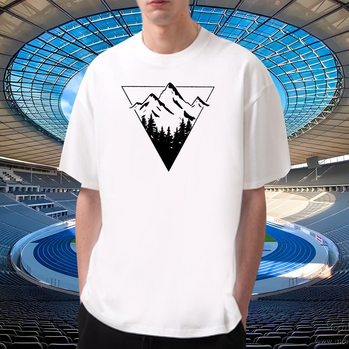 Loose Men Tops Tees 230g 100% Cotton Street wear Hip Hop mountains Floral Print Pure Cotton Fashion New T Shirts Men Top Tees