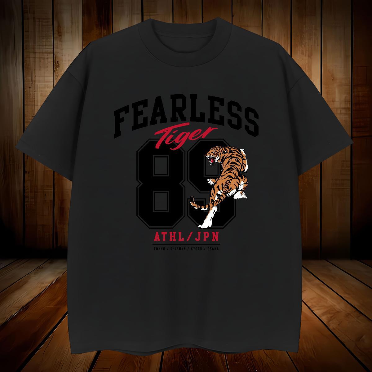 T-Shirts for Men 100% Cotton 230g tiger Hip Hop Crew Neck Black White Men Tops Tees Wholesale High Quality Top Tees