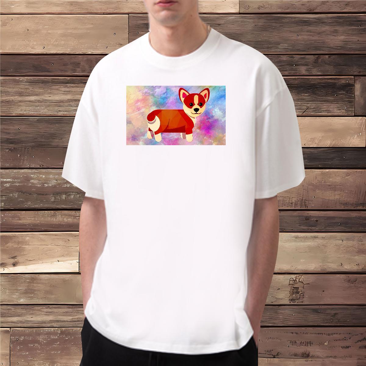 Designer T-Shirts for Men 230g 100% Cotton Dog Hip Hop Street Wear Crew Neck Breathable Loose Fit Tshirts Custom Printing