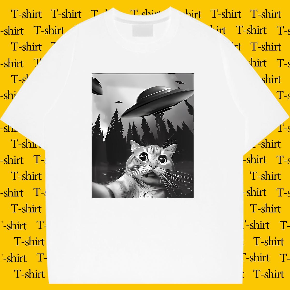 Loose fit Womens T Shirts Crew Neck Lady T shirt DIY Logo cat Casual Daily Wear 230g 100% Cotton New Tshirts