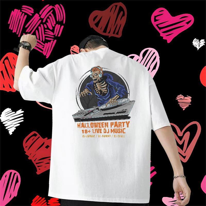 DIY T-Shirts 230g Cotton monster Street wear Hip Hop Top Tees Crew Neck Breathable Brand Couples T Shirts DIY Printed