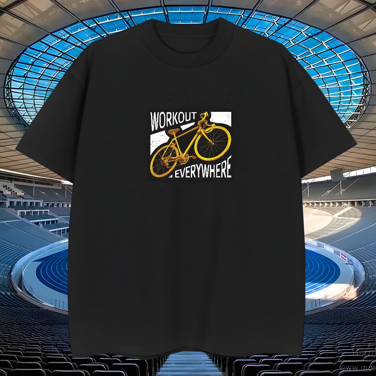 Wholesale Tshirts 230g Cotton Daily Outfit bicycle Custom Printing Pure Cotton Fashion Design T shirt Tops Shirt