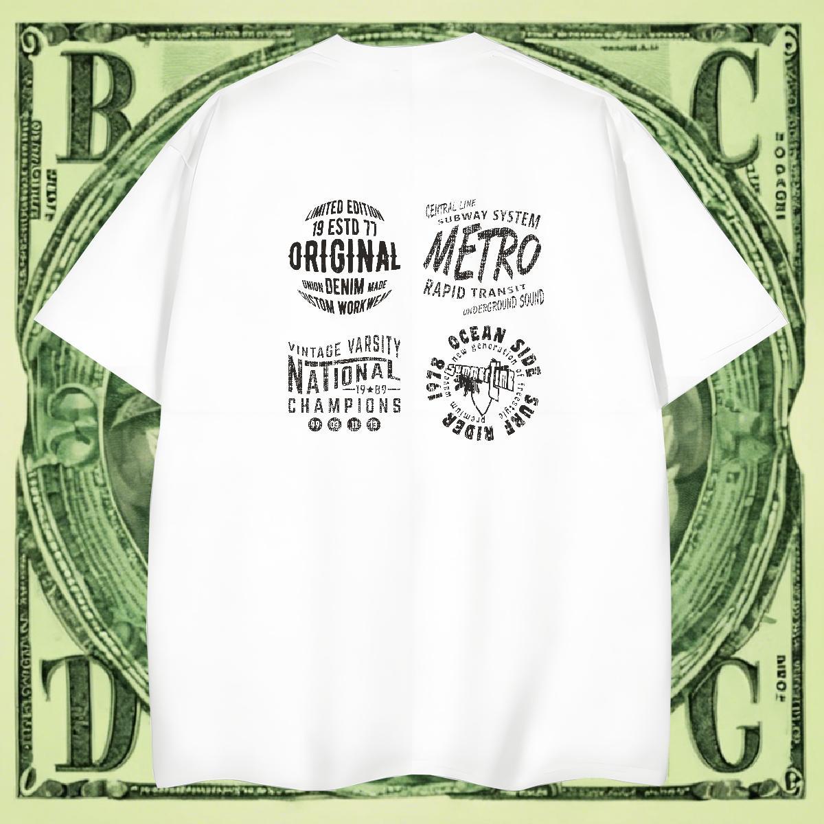 Free Shipping Tshirts 230g Cotton Anime Printing Street letter DIY Anime Round Neck Short Sleeve New Designer T shirt Tee Shirt