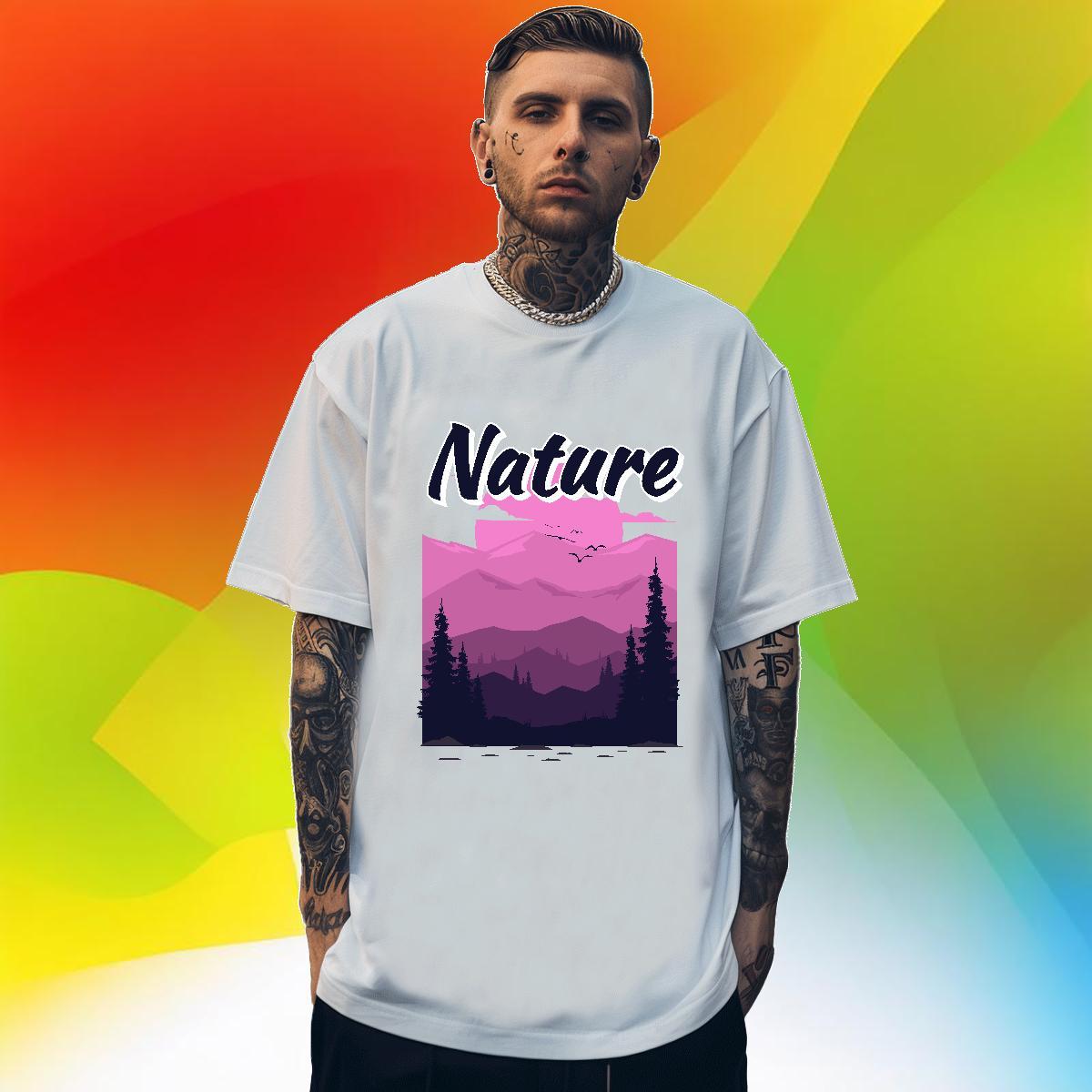 Loose Men Tops Tees 230g Pure Cotton Casual sky Oversized Short Sleeve O-Neck 2024 T-Shirts for Men Tshirts