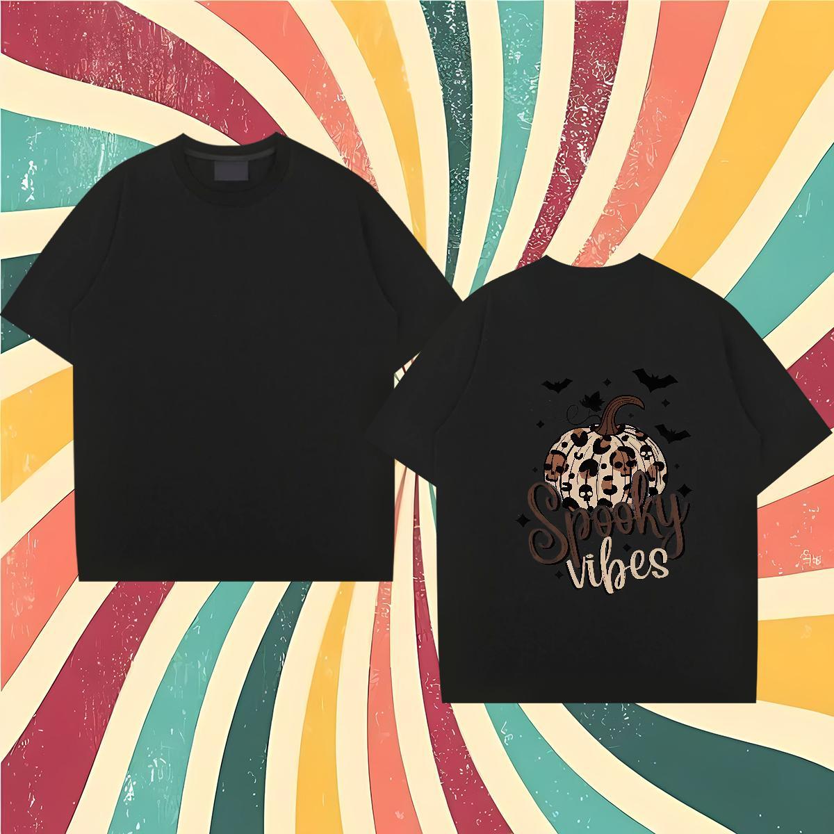 2024 Summer Men T Shirts 230g Cotton pumpkin Street wear Hip Hop Clothings Crew Neck Comfortable Men Clothes T-Shirt Asian Size